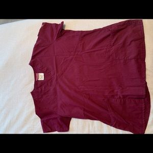 Butter Soft Maroon Scrub Top